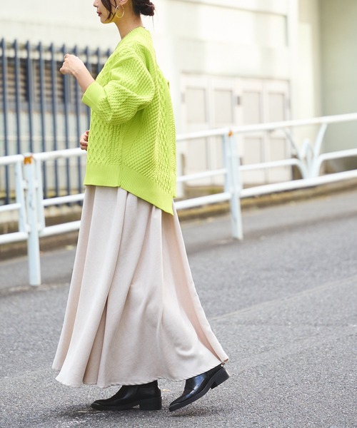 BONbazaar（ボンバザール）の「《ケーブル編み好きな方は喉から手が出るほど欲しい！》POLYケーブルニット（ニット/セーター・レディース・ホワイト/ライトグレー/イエロー系・FREE）」の14枚目の写真