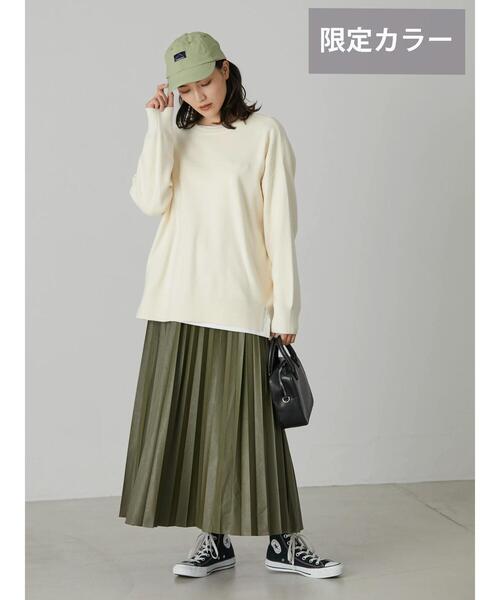 AMERICAN HOLIC（アメリカンホリック）の「フェイクレザープリーツスカート（スカート・レディース・ブラック/オフホワイト/キャメル/カーキ・S/L/M）」の14枚目の写真