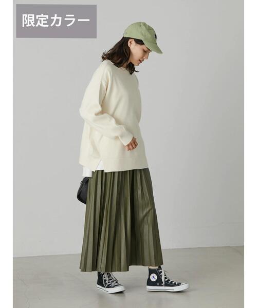 AMERICAN HOLIC（アメリカンホリック）の「フェイクレザープリーツスカート（スカート・レディース・ブラック/オフホワイト/キャメル/カーキ・S/L/M）」の16枚目の写真