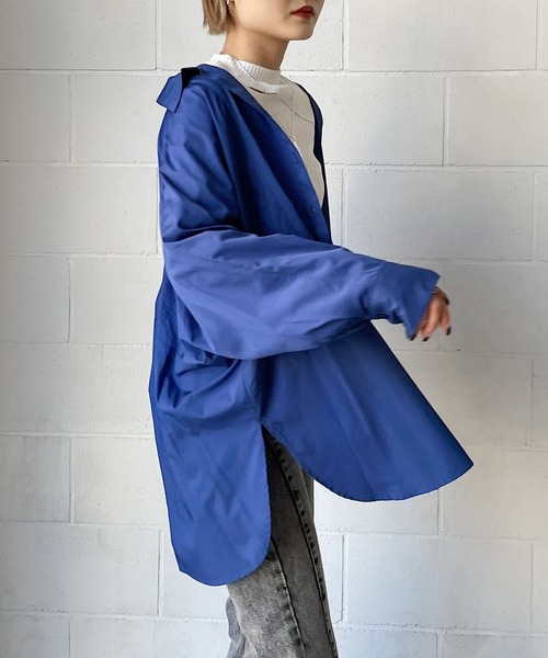 PAGEBOY（ページボーイ）の「ナイロンロングシャツ（シャツ/ブラウス・レディース・グリーン/オフホワイト/ブルー/ブラック/グレイッシュベージュ・FREE）」の17枚目の写真