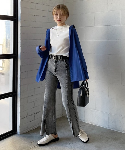 PAGEBOY（ページボーイ）の「ナイロンロングシャツ（シャツ/ブラウス・レディース・グリーン/オフホワイト/ブルー/ブラック/グレイッシュベージュ・FREE）」の18枚目の写真