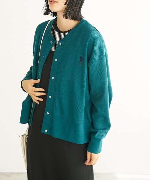 U.S. POLO ASSN.(ユーエスポロアッスン)の「U.S. POLO ASSN./ユーエスポロアッスン 別注 ワンポイント刺繍 ワッフルリングスナップカーディガン(カーディガン/ボレロ・レディース・ブラック/ネイビー/レッド/ピンク/グリーン/アイボリー/杢グレー/ライトイエロー/レッド系/ピンク系/ダークグリーン/チャコール/ダークネイビー/ネイビー系・FREE)」の20枚目の写真
