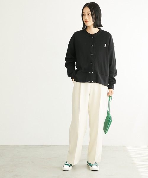 U.S. POLO ASSN.(ユーエスポロアッスン)の「U.S. POLO ASSN./ユーエスポロアッスン 別注 ワンポイント刺繍 ワッフルリングスナップカーディガン(カーディガン/ボレロ・レディース・ブラック/ネイビー/レッド/ピンク/グリーン/アイボリー/杢グレー/ライトイエロー/レッド系/ピンク系/ダークグリーン/チャコール/ダークネイビー/ネイビー系・FREE)」の15枚目の写真