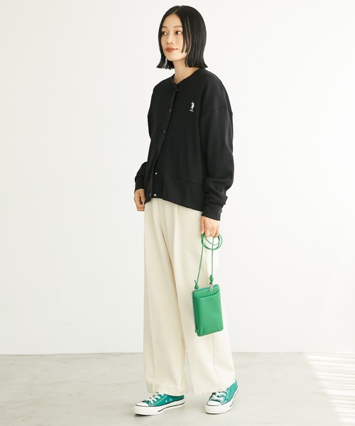 U.S. POLO ASSN.(ユーエスポロアッスン)の「U.S. POLO ASSN./ユーエスポロアッスン 別注 ワンポイント刺繍 ワッフルリングスナップカーディガン(カーディガン/ボレロ・レディース・ブラック/ネイビー/レッド/ピンク/グリーン/アイボリー/杢グレー/ライトイエロー/レッド系/ピンク系/ダークグリーン/チャコール/ダークネイビー/ネイビー系・FREE)」の16枚目の写真