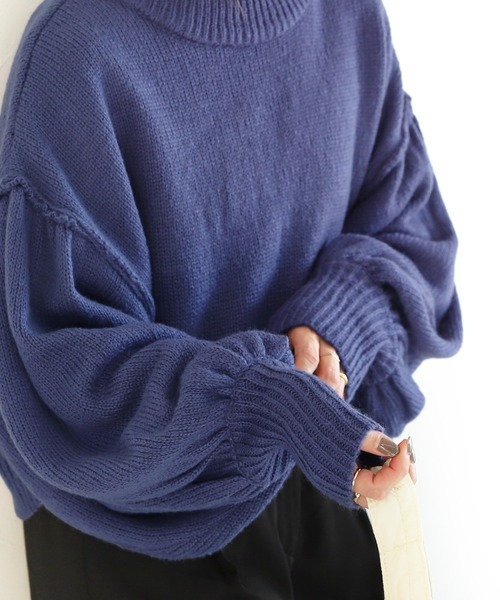 reca（レカ）の「５GG ボリュームスリーブ起毛ニット（ニット/セーター・レディース・オフホワイト/グリーン/ブルー/レッド・M）」の8枚目の写真