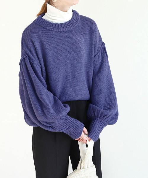 reca（レカ）の「５GG ボリュームスリーブ起毛ニット（ニット/セーター・レディース・オフホワイト/グリーン/ブルー/レッド・M）」の9枚目の写真