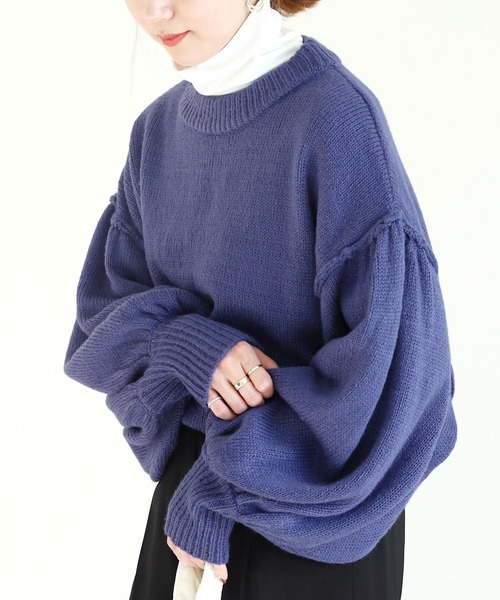 reca（レカ）の「５GG ボリュームスリーブ起毛ニット（ニット/セーター・レディース・オフホワイト/グリーン/ブルー/レッド・M）」の10枚目の写真