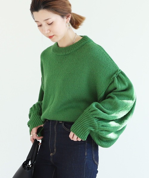 reca（レカ）の「５GG ボリュームスリーブ起毛ニット（ニット/セーター・レディース・オフホワイト/グリーン/ブルー/レッド・M）」の15枚目の写真