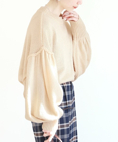 reca（レカ）の「５GG ボリュームスリーブ起毛ニット（ニット/セーター・レディース・オフホワイト/グリーン/ブルー/レッド・M）」の19枚目の写真