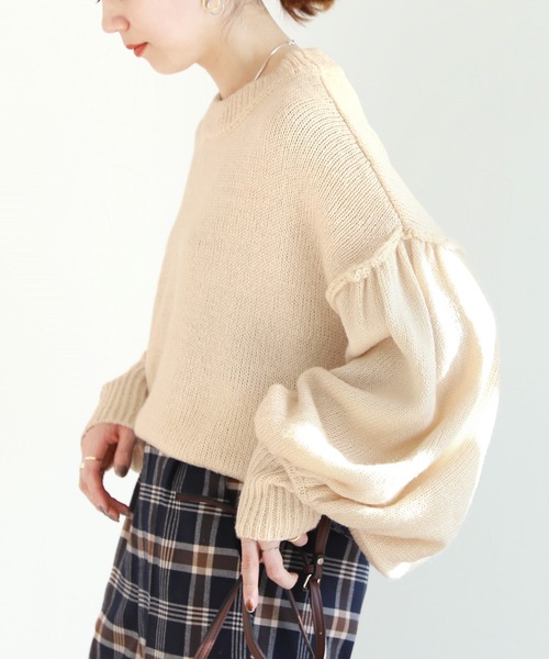 reca（レカ）の「５GG ボリュームスリーブ起毛ニット（ニット/セーター・レディース・オフホワイト/グリーン/ブルー/レッド・M）」の17枚目の写真