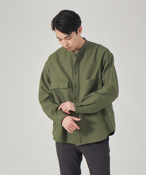 【セール】バンドカラー シャツ ブルゾン（シャツ/ブラウス）｜ABAHOUSE GRAY（アバハウスグレイ）