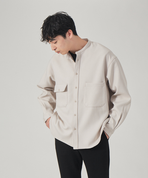 ABAHOUSE GRAY(アバハウスグレイ)の「バンドカラー シャツ ブルゾン(シャツ/ブラウス・メンズ・モカ/ダークグリーン/ブラック/グレイッシュベージュ・46/48)」の6枚目の写真