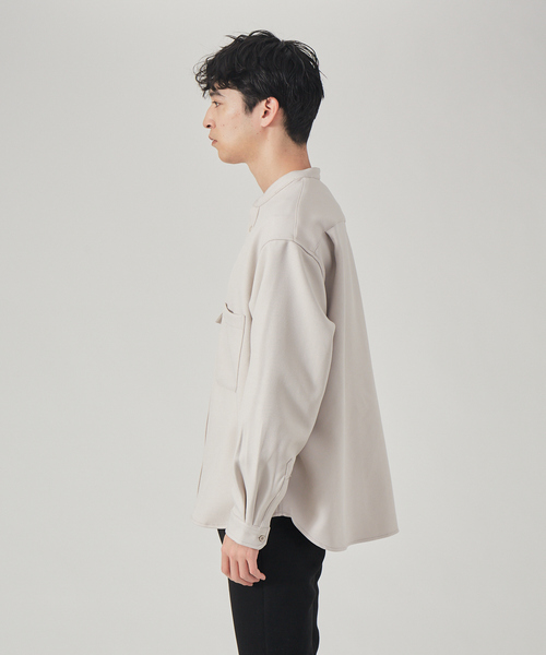 ABAHOUSE GRAY(アバハウスグレイ)の「バンドカラー シャツ ブルゾン(シャツ/ブラウス・メンズ・モカ/ダークグリーン/ブラック/グレイッシュベージュ・46/48)」の7枚目の写真