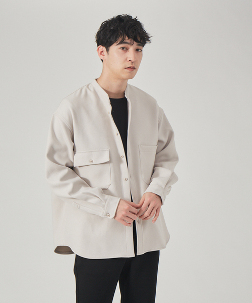 ABAHOUSE GRAY(アバハウスグレイ)の「バンドカラー シャツ ブルゾン(シャツ/ブラウス・メンズ・モカ/ダークグリーン/ブラック/グレイッシュベージュ・46/48)」の17枚目の写真