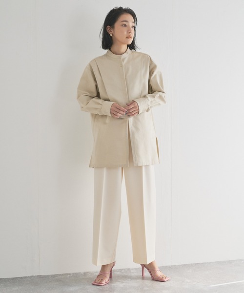 audrey and john wad(オードリーアンドジョンワッド)の「ストレッチツイル2タックストレートパンツ(スラックス・レディース・ブラック/オフホワイト/ライトグリーン/ラベンダー/レンガ・S/M)」の10枚目の写真