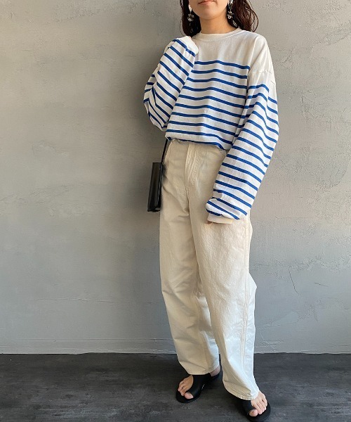 THE SHINZONE（ザ　シンゾーン）の「[THE SHINZONE/ザ シンゾーン] パネルボーダーロンT（Tシャツ/カットソー・レディース・ネイビー/ブルー・F）」の6枚目の写真