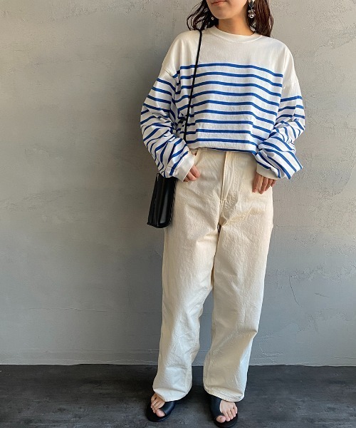 THE SHINZONE（ザ　シンゾーン）の「[THE SHINZONE/ザ シンゾーン] パネルボーダーロンT（Tシャツ/カットソー・レディース・ネイビー/ブルー・F）」の3枚目の写真