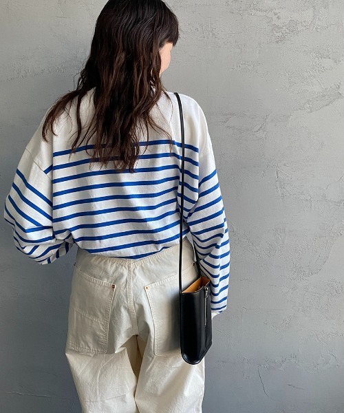 THE SHINZONE（ザ　シンゾーン）の「[THE SHINZONE/ザ シンゾーン] パネルボーダーロンT（Tシャツ/カットソー・レディース・ネイビー/ブルー・F）」の8枚目の写真