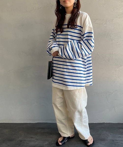 THE SHINZONE（ザ　シンゾーン）の「[THE SHINZONE/ザ シンゾーン] パネルボーダーロンT（Tシャツ/カットソー・レディース・ネイビー/ブルー・F）」の11枚目の写真