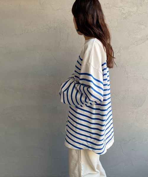 THE SHINZONE（ザ　シンゾーン）の「[THE SHINZONE/ザ シンゾーン] パネルボーダーロンT（Tシャツ/カットソー・レディース・ネイビー/ブルー・F）」の12枚目の写真