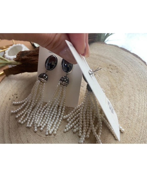tone(トーン)の「【kapalililuna】ヘマタイト×Pearl pierce(MA)(ピアス(両耳用)・レディース・シルバー・FREE)」の3枚目の写真