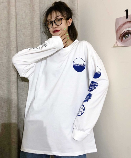 ALTROSE（アルトローズ）の「ロンT [ダークサイド]（Tシャツ/カットソー・レディース・ホワイト/ブラック・FREE）」の6枚目の写真