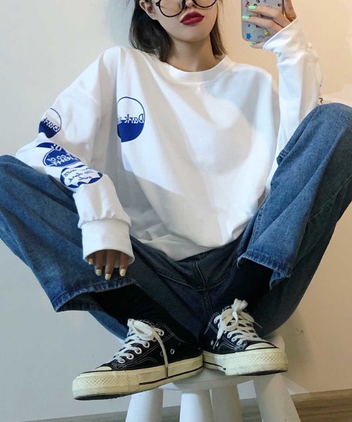 ALTROSE（アルトローズ）の「ロンT [ダークサイド]（Tシャツ/カットソー・レディース・ホワイト/ブラック・FREE）」の7枚目の写真