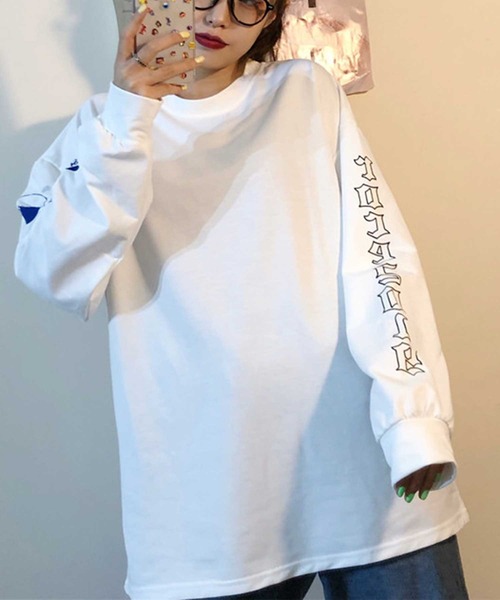 ALTROSE（アルトローズ）の「ロンT [ダークサイド]（Tシャツ/カットソー・レディース・ホワイト/ブラック・FREE）」の8枚目の写真