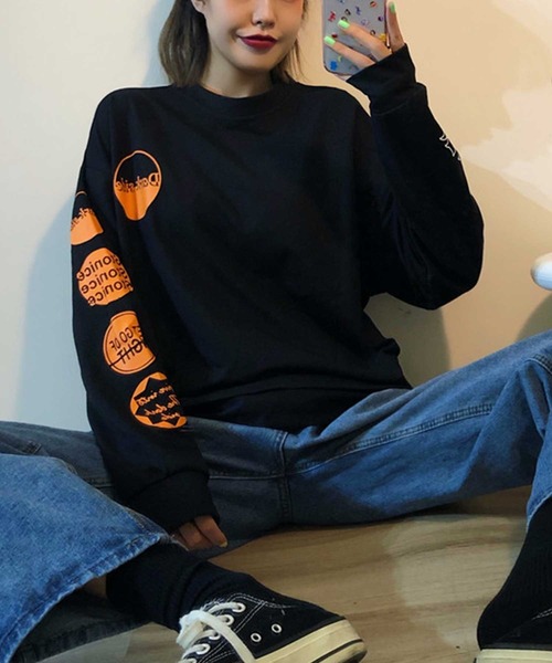 ALTROSE（アルトローズ）の「ロンT [ダークサイド]（Tシャツ/カットソー・レディース・ホワイト/ブラック・FREE）」の10枚目の写真
