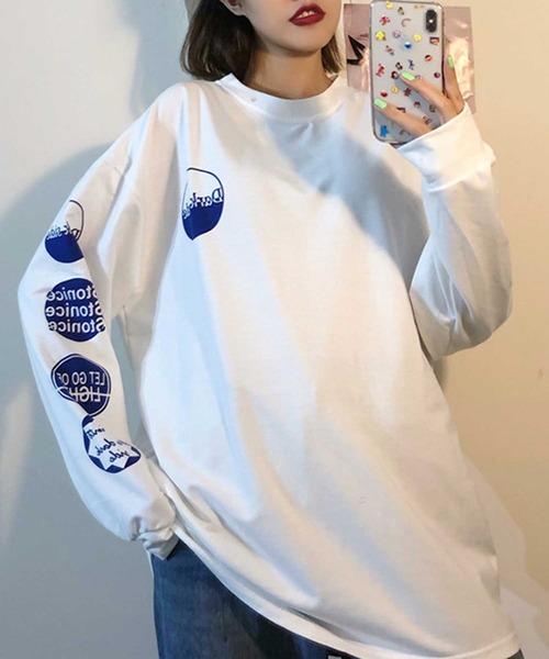 ALTROSE（アルトローズ）の「ロンT [ダークサイド]（Tシャツ/カットソー・レディース・ホワイト/ブラック・FREE）」の14枚目の写真
