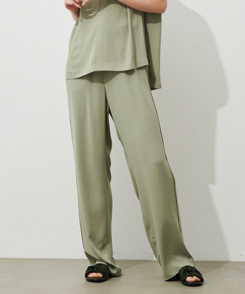 N.O.R.C by the line(ノークバイザライン)の「ストレッチジョーゼットパンツ(スラックス・レディース・ブラック/カーキ/ブルー/アイボリー・S/M/L)」の4枚目の写真