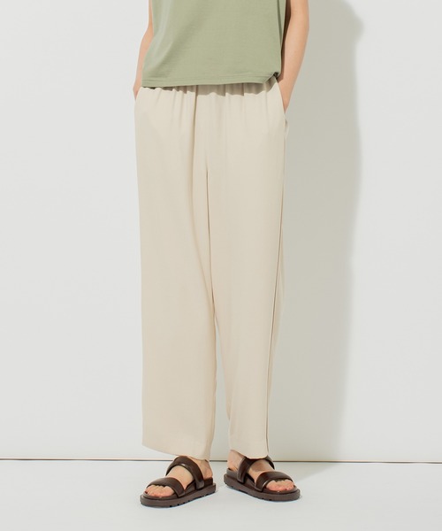 N.O.R.C by the line(ノークバイザライン)の「ストレッチジョーゼットパンツ(スラックス・レディース・ブラック/カーキ/ブルー/アイボリー・S/M/L)」の2枚目の写真