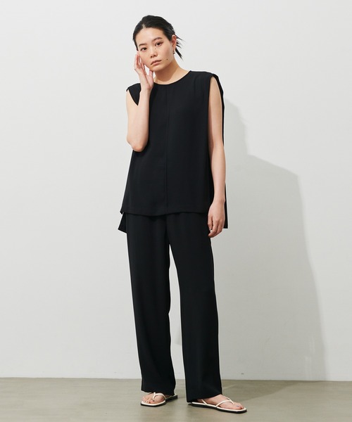 N.O.R.C by the line(ノークバイザライン)の「ストレッチジョーゼットパンツ(スラックス・レディース・ブラック/カーキ/ブルー/アイボリー・S/M/L)」の5枚目の写真