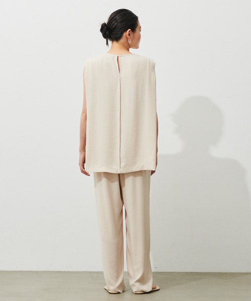 N.O.R.C by the line(ノークバイザライン)の「ストレッチジョーゼットパンツ(スラックス・レディース・ブラック/カーキ/ブルー/アイボリー・S/M/L)」の6枚目の写真