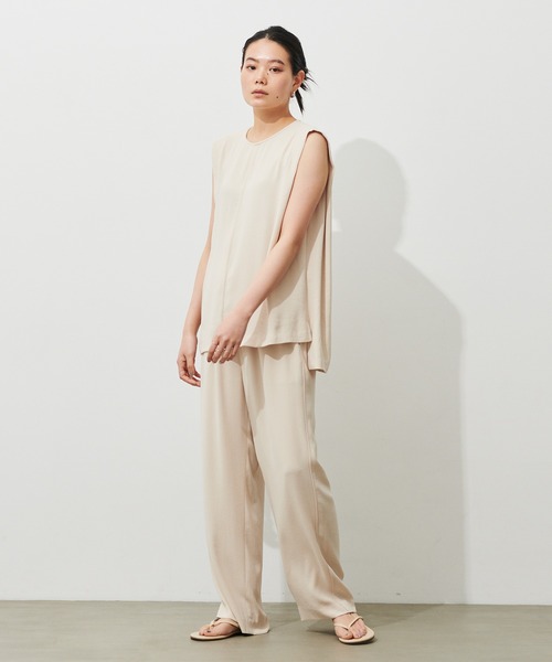 N.O.R.C by the line(ノークバイザライン)の「ストレッチジョーゼットパンツ(スラックス・レディース・ブラック/カーキ/ブルー/アイボリー・S/M/L)」の9枚目の写真