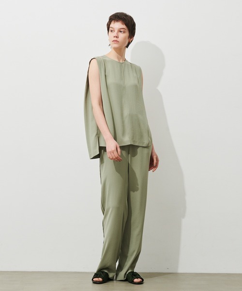 N.O.R.C by the line(ノークバイザライン)の「ストレッチジョーゼットパンツ(スラックス・レディース・ブラック/カーキ/ブルー/アイボリー・S/M/L)」の12枚目の写真