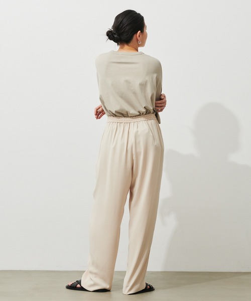 N.O.R.C by the line(ノークバイザライン)の「ストレッチジョーゼットパンツ(スラックス・レディース・ブラック/カーキ/ブルー/アイボリー・S/M/L)」の15枚目の写真