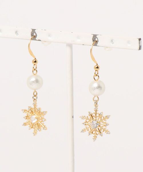 tone(トーン)の「【PetitBonheur accessories】snowcrystal(MA)(ピアス(両耳用)・レディース・ゴールド・FREE)」の1枚目の写真