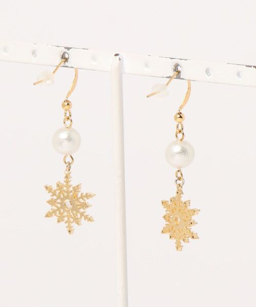 tone(トーン)の「【PetitBonheur accessories】snowcrystal(MA)(ピアス(両耳用)・レディース・ゴールド・FREE)」の2枚目の写真