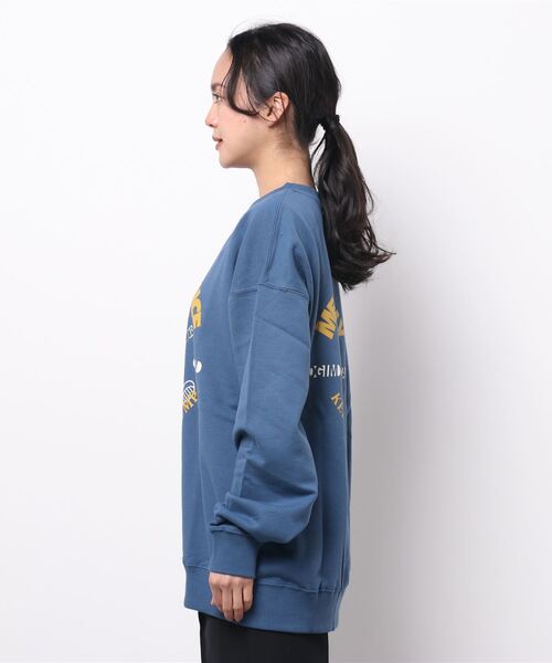 SPINNS（スピンズ）の「Crocodile&Pigイラストデザイン クルーネックスウェット（スウェット・レディース・ブラック/オフホワイト/オートミール/グレイッシュブルー・ONESIZE）」の8枚目の写真