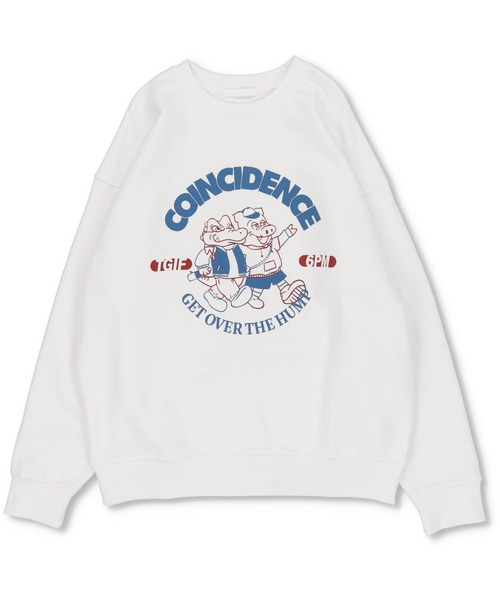 SPINNS（スピンズ）の「Crocodile&Pigイラストデザイン クルーネックスウェット（スウェット・レディース・ブラック/オフホワイト/オートミール/グレイッシュブルー・ONESIZE）」の16枚目の写真