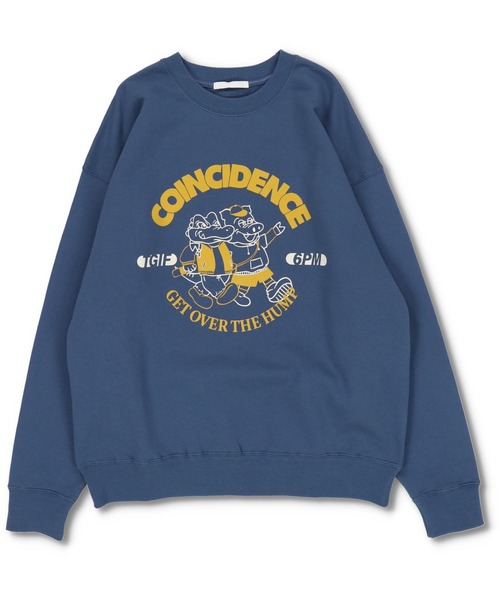 SPINNS（スピンズ）の「Crocodile&Pigイラストデザイン クルーネックスウェット（スウェット・レディース・ブラック/オフホワイト/オートミール/グレイッシュブルー・ONESIZE）」の14枚目の写真