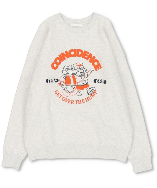 SPINNS（スピンズ）の「Crocodile&Pigイラストデザイン クルーネックスウェット（スウェット・レディース・ブラック/オフホワイト/オートミール/グレイッシュブルー・ONESIZE）」の18枚目の写真