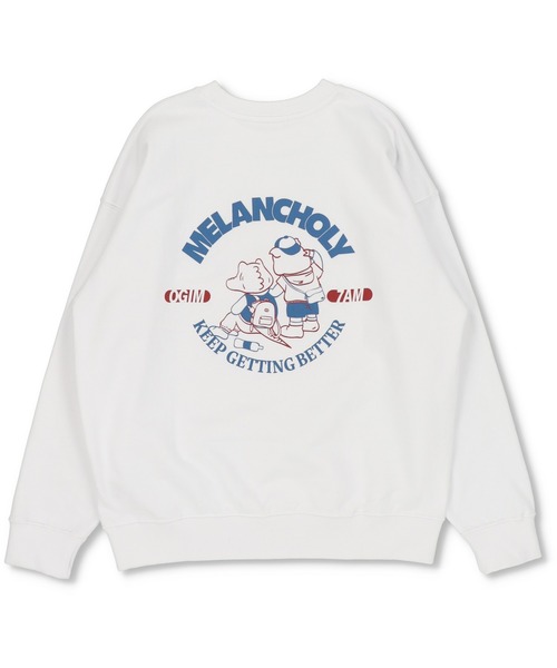 SPINNS（スピンズ）の「Crocodile&Pigイラストデザイン クルーネックスウェット（スウェット・レディース・ブラック/オフホワイト/オートミール/グレイッシュブルー・ONESIZE）」の17枚目の写真