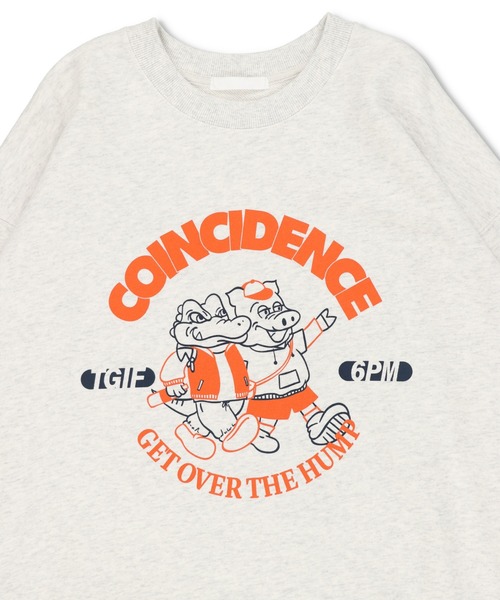 SPINNS（スピンズ）の「Crocodile&Pigイラストデザイン クルーネックスウェット（スウェット・レディース・ブラック/オフホワイト/オートミール/グレイッシュブルー・ONESIZE）」の21枚目の写真