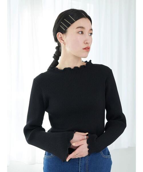 earth music&ecology(アースミュージックアンドエコロジー)の「ハイネックメローリブニットプルオーバー*(ニット/セーター・レディース・ブラック/オフホワイト/サックスブルー/ライトピンク・S/M)」の20枚目の写真