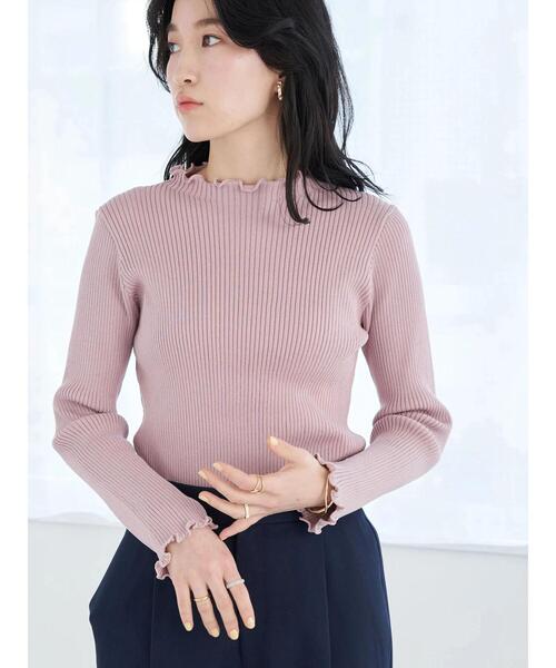 earth music&ecology(アースミュージックアンドエコロジー)の「ハイネックメローリブニットプルオーバー*(ニット/セーター・レディース・ブラック/オフホワイト/サックスブルー/ライトピンク・S/M)」の21枚目の写真