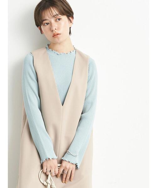 earth music&ecology(アースミュージックアンドエコロジー)の「ハイネックメローリブニットプルオーバー*(ニット/セーター・レディース・ブラック/オフホワイト/サックスブルー/ライトピンク・S/M)」の22枚目の写真