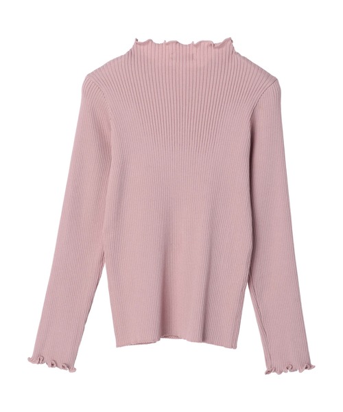 earth music&ecology(アースミュージックアンドエコロジー)の「ハイネックメローリブニットプルオーバー*(ニット/セーター・レディース・ブラック/オフホワイト/サックスブルー/ライトピンク・S/M)」の10枚目の写真