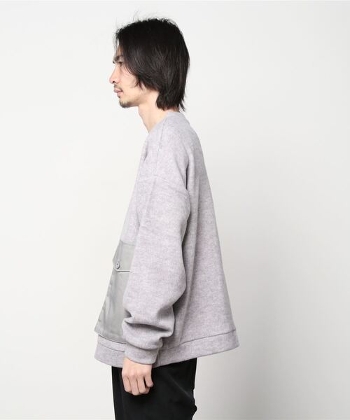 House of Blues（ハウスオブブルース）の「サカリバ起毛ポケット配色切替クルーネック（スウェット・メンズ・ベージュ/杢グレー・M/L）」の3枚目の写真